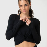 Polo Manga Larga Para Mujer Modal Aloe Negro Bsoul