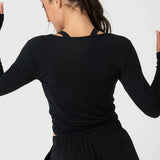 Polo Manga Larga Para Mujer Modal Aloe Negro Bsoul