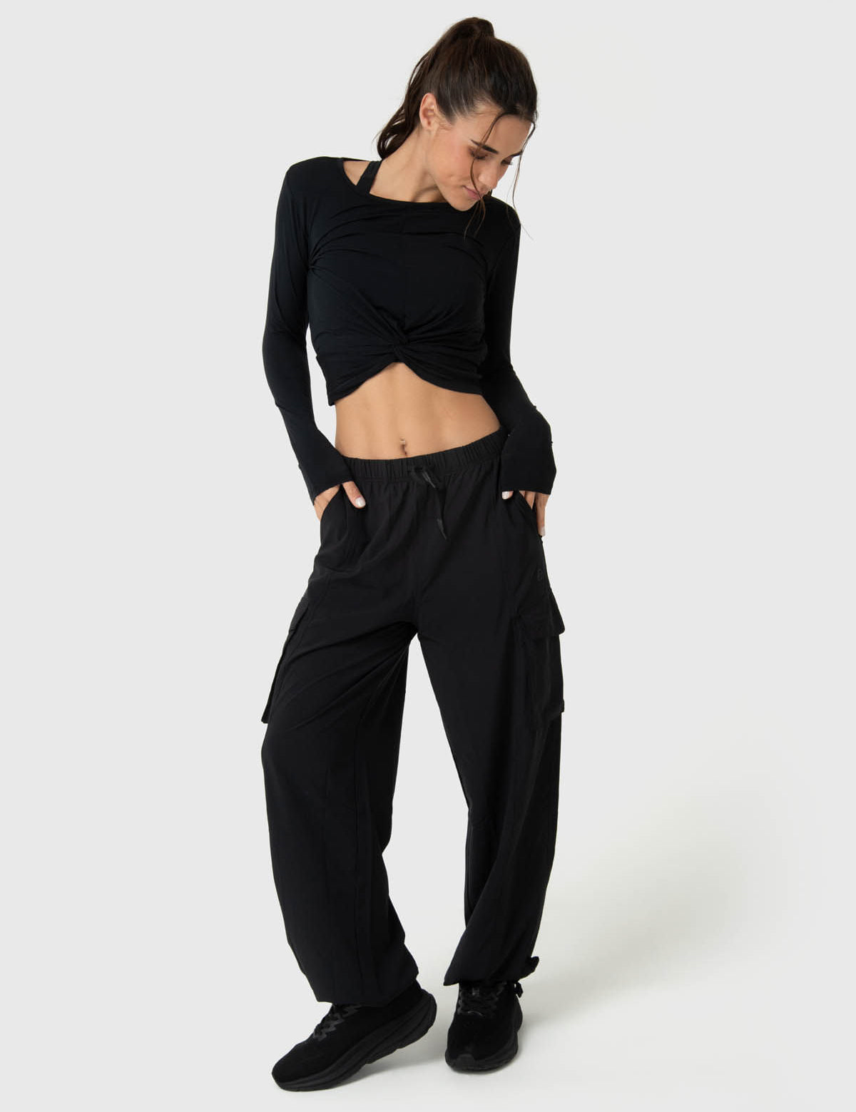 Polo Manga Larga Para Mujer Modal Aloe Negro Bsoul