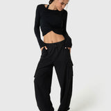 Polo Manga Larga Para Mujer Modal Aloe Negro Bsoul
