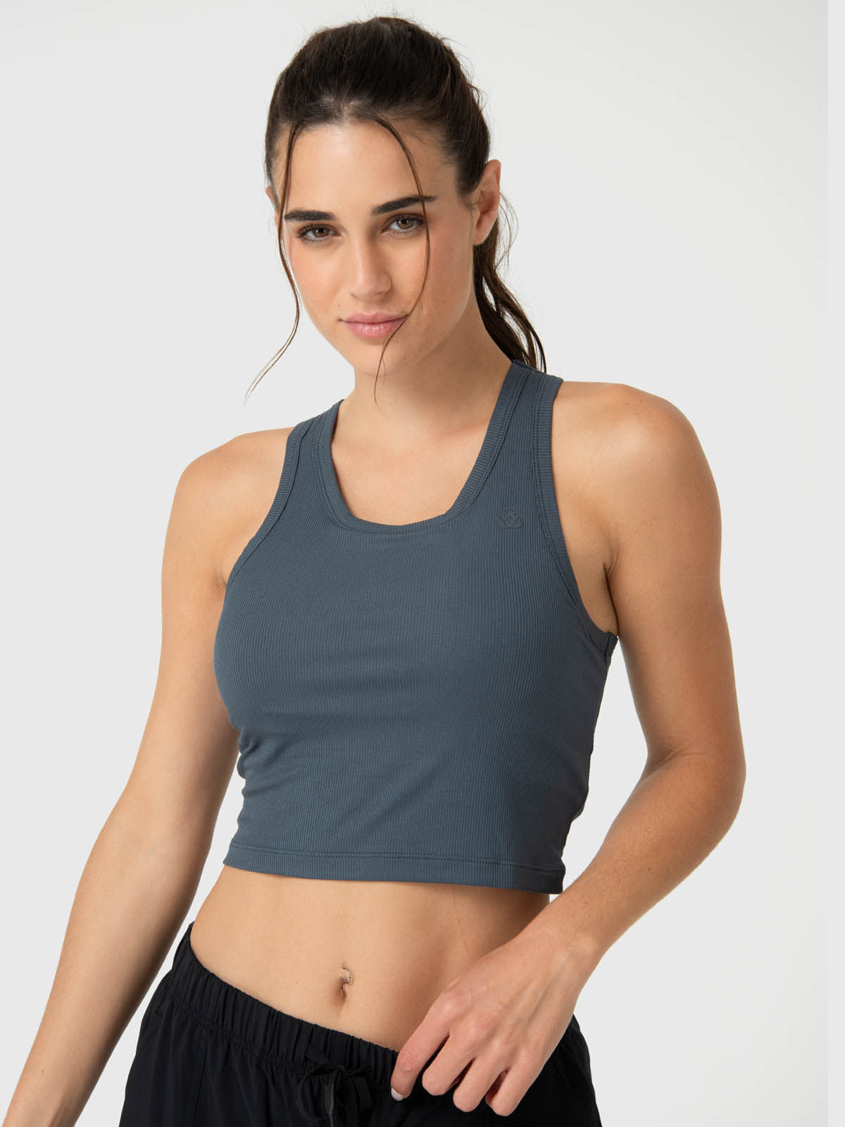 Bra Para Mujer Modal Rib Aloe Gris Bsoul