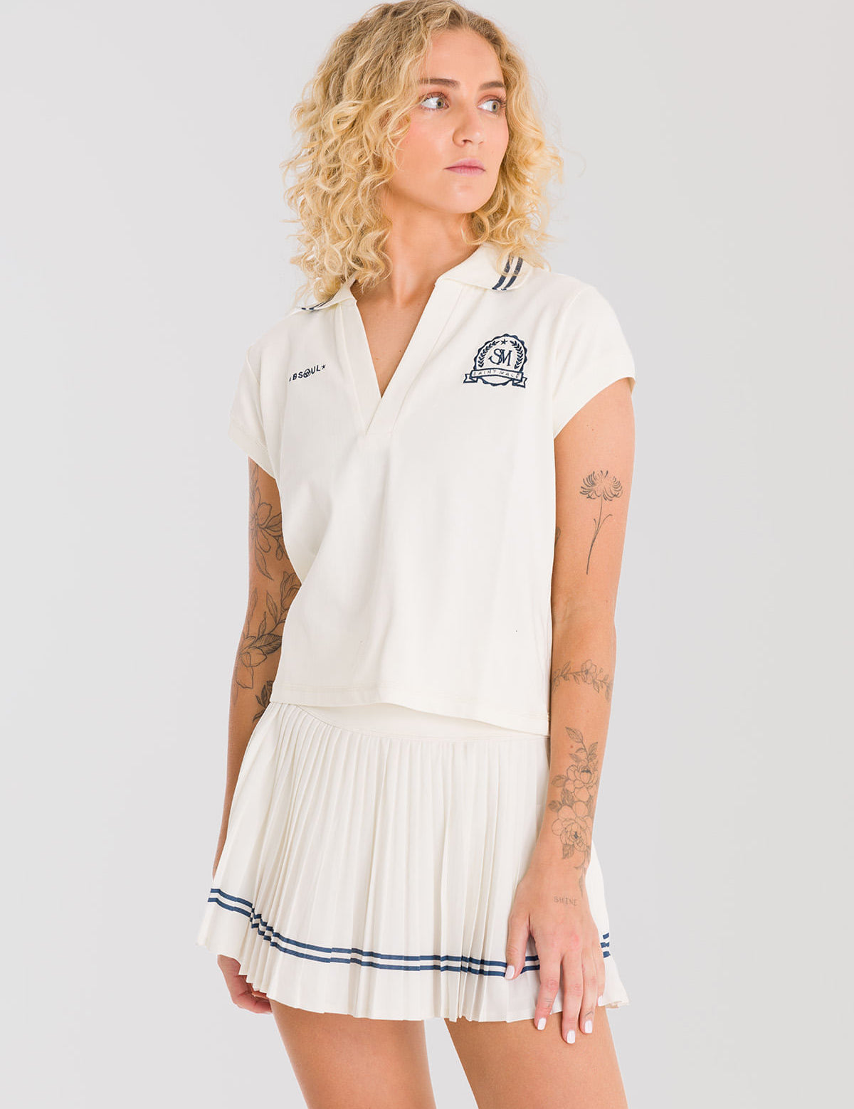 Polo Manga Corta Para Mujer Saint Malé Heritage Blanco Bsoul