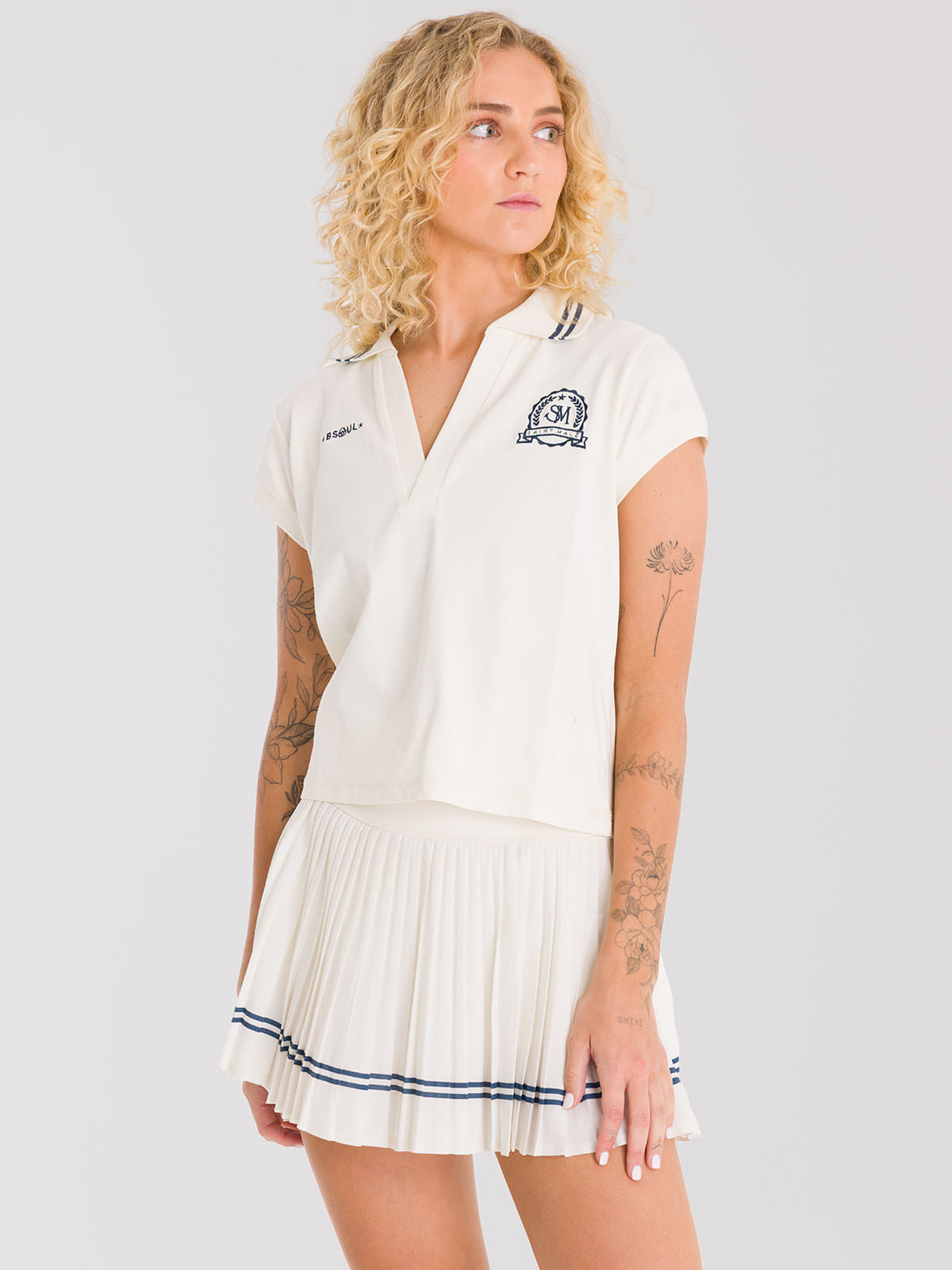 Polo Manga Corta Para Mujer Saint Malé Heritage Blanco Bsoul