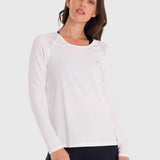 Polo Manga Larga Para Mujer First Layer Mesh Blanco Bsoul
