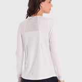 Polo Manga Larga Para Mujer First Layer Mesh Blanco Bsoul