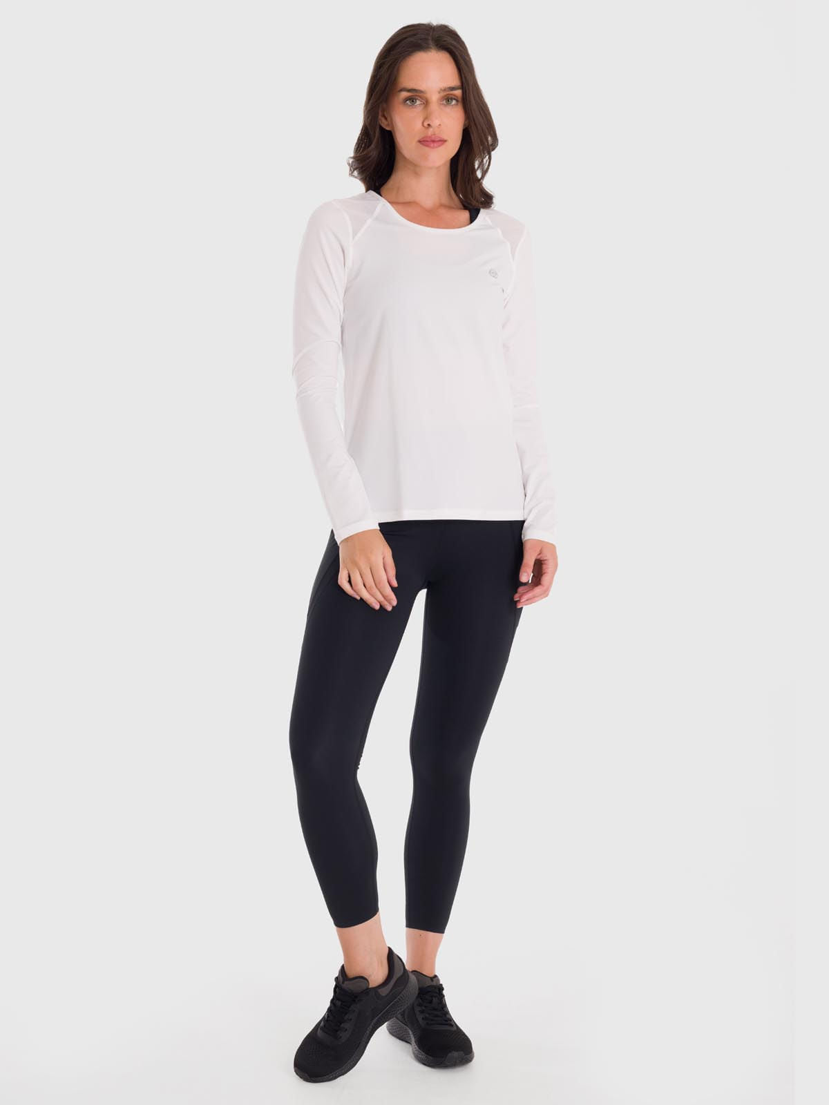 Polo Manga Larga Para Mujer First Layer Mesh Blanco Bsoul