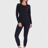 Polo Manga Larga Para Mujer First Layer Mesh Negro Bsoul