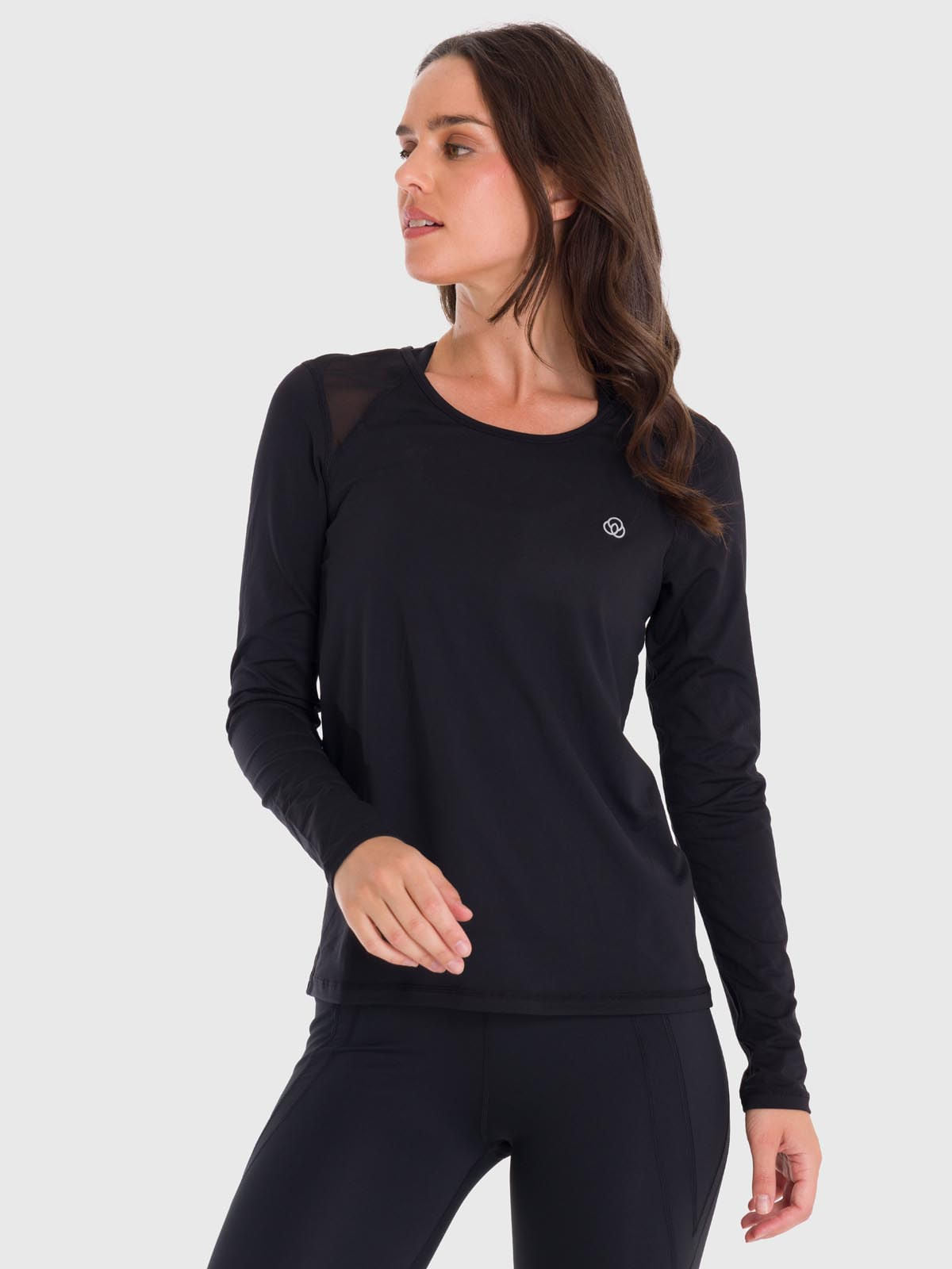 Polo Manga Larga Para Mujer First Layer Mesh Negro Bsoul