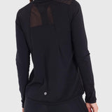Polo Manga Larga Para Mujer First Layer Mesh Negro Bsoul