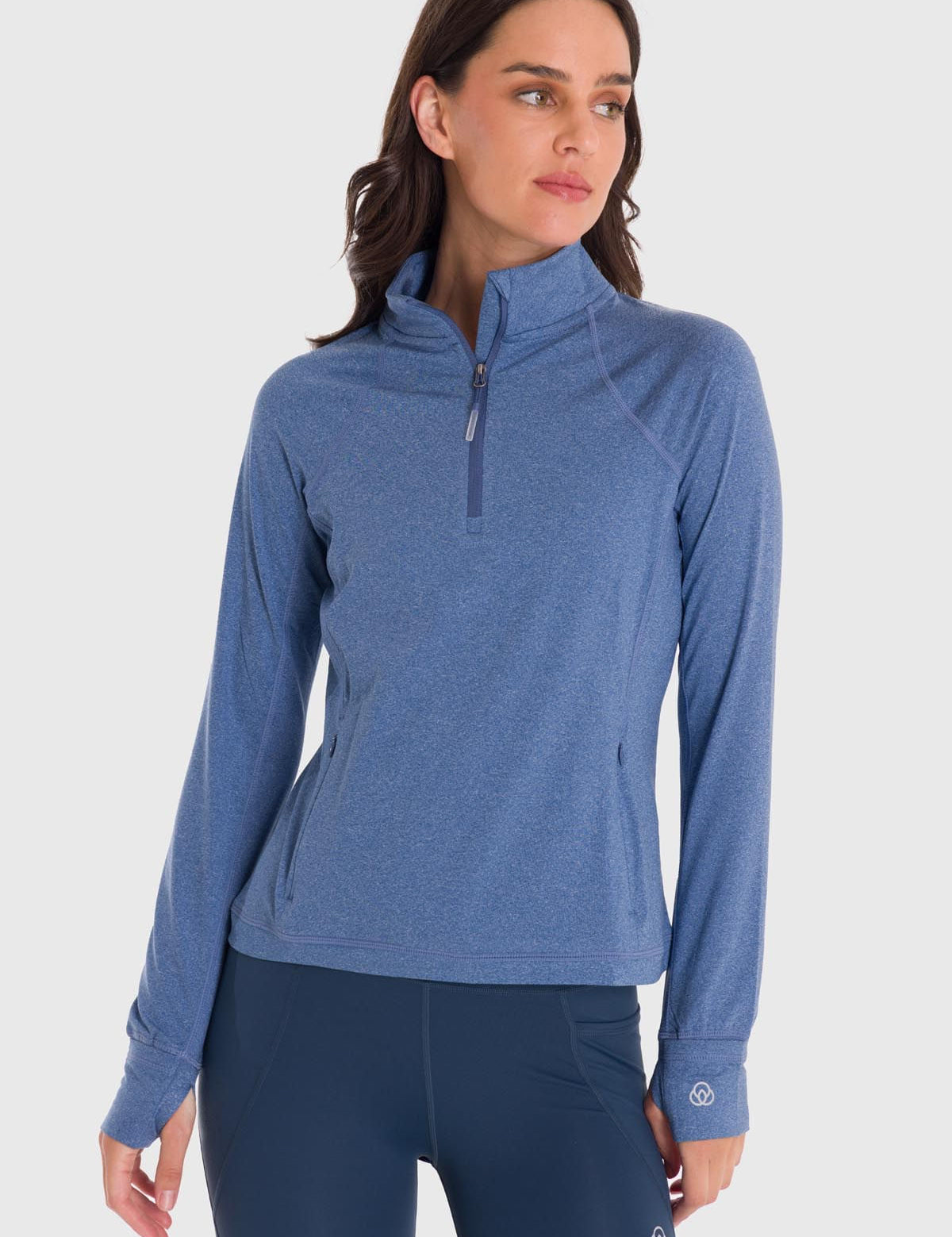 Polo Manga Larga Para Mujer Warmer Valeria Azul Bsoul