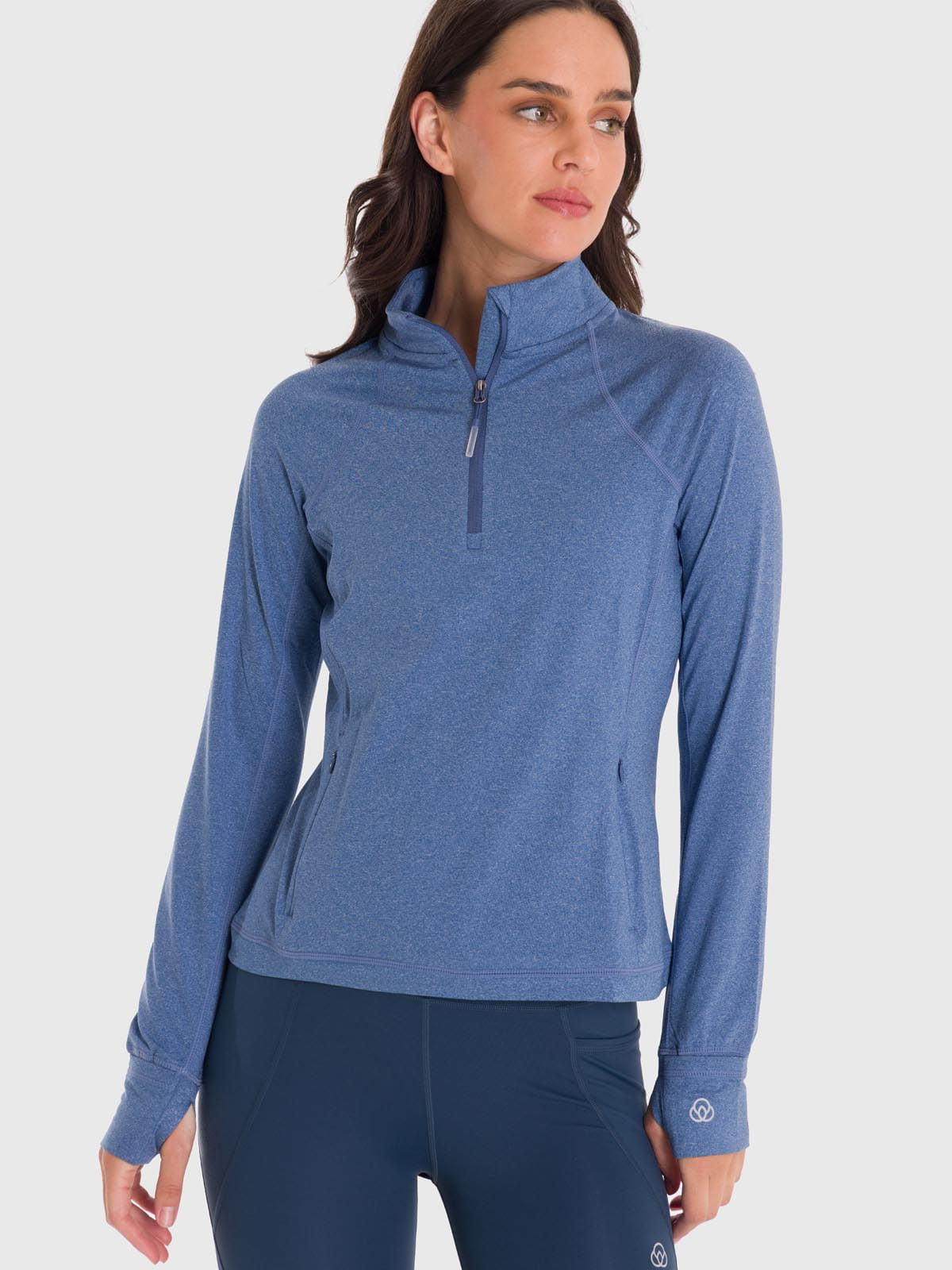 Polo Manga Larga Para Mujer Warmer Valeria Azul Bsoul