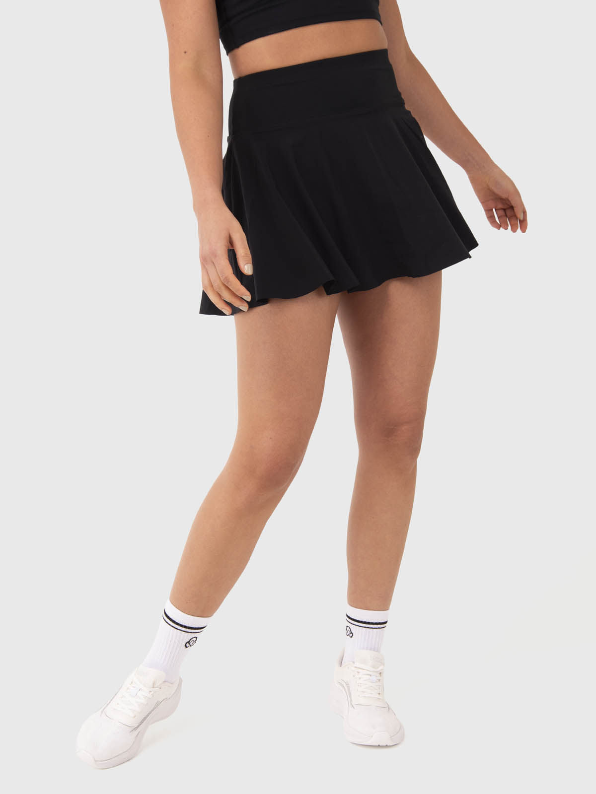 Falda Para Mujer Woven Pleated Skort Negro Bsoul