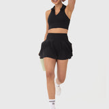 Falda Para Mujer Woven Pleated Skort Negro Bsoul