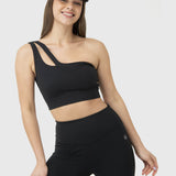 Bra Para Mujer One Shoulder Luna Negro Bsoul