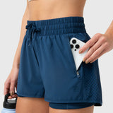 Short Para Mujer 2 In 1 Train Azul Bsoul