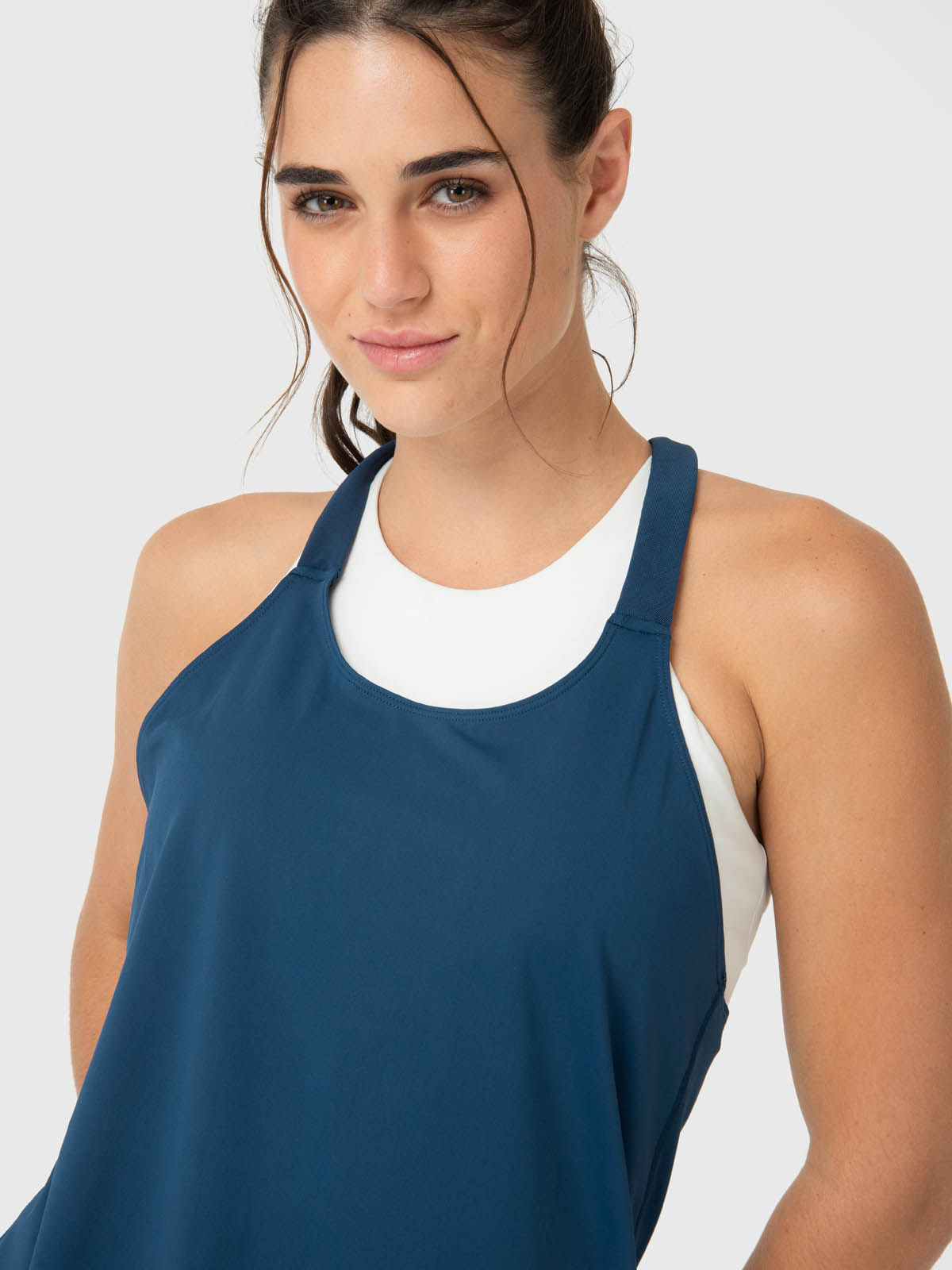 Polo Sin Manga Para Mujer Training Tank Aloe Azul Bsoul