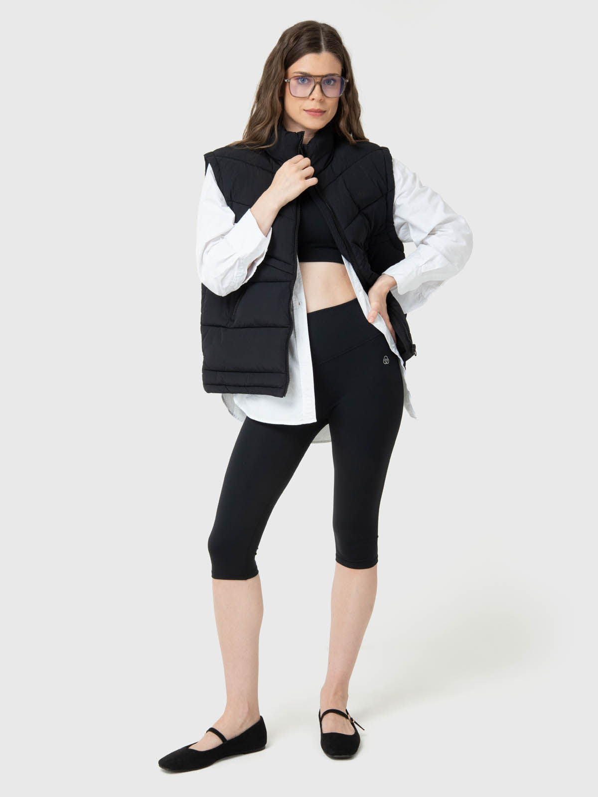 Leggings Para Mujer Capri Aloe Negro Bsoul