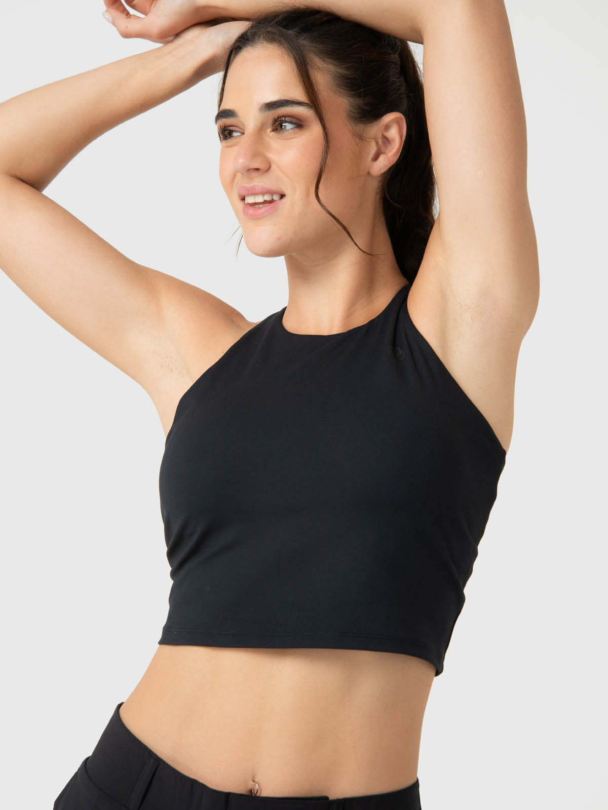 Bra Para Mujer Crop Mid Support Negro Bsoul