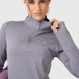 Polera Para Mujer Ls Half Zip Morado Bsoul
