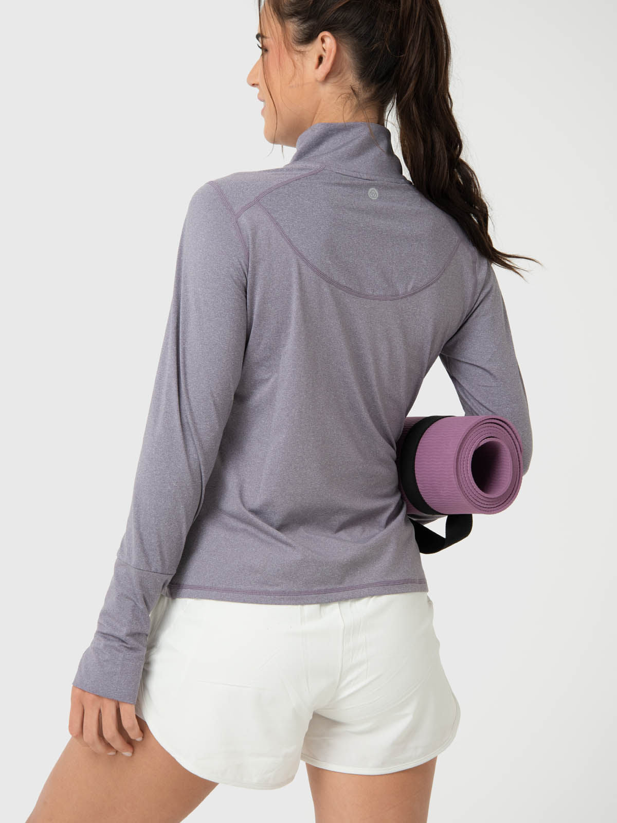 Polera Para Mujer Ls Half Zip Morado Bsoul