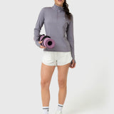 Polera Para Mujer Ls Half Zip Morado Bsoul