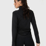 Polera Para Mujer Ls Half Zip Negro Bsoul