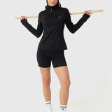 Polera Para Mujer Ls Half Zip Negro Bsoul