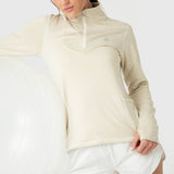 Polera Para Mujer Ls Half Zip Blanco Bsoul