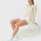 Polera Para Mujer Ls Half Zip Blanco Bsoul