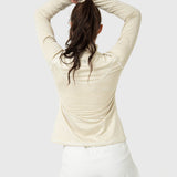Polera Para Mujer Ls Half Zip Blanco Bsoul