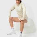 Polera Para Mujer Ls Half Zip Blanco Bsoul