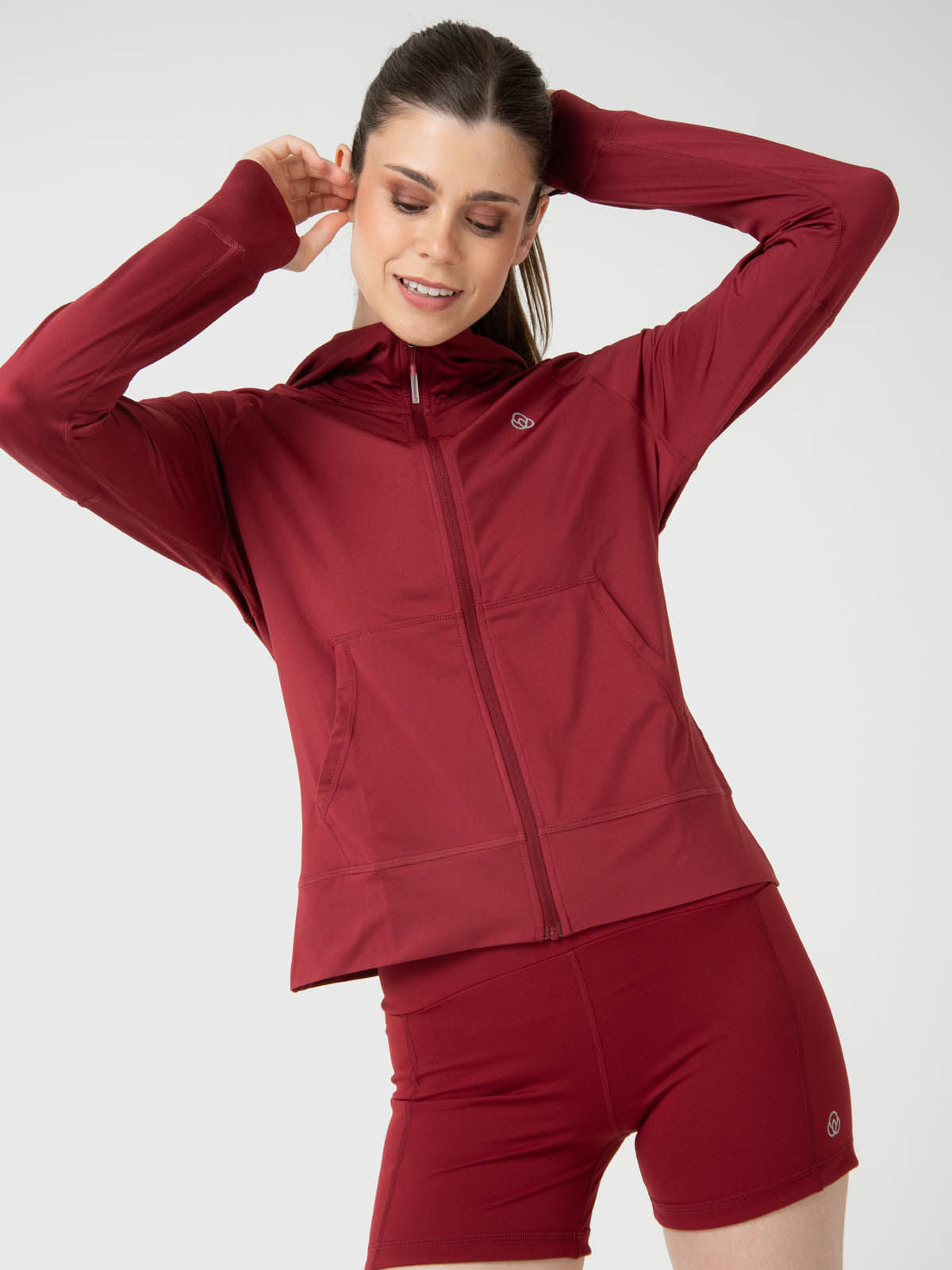 Hoodie Full Zipper Para Mujer Full Zip Hood Warmer Rojo Bsoul
