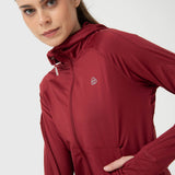 Hoodie Full Zipper Para Mujer Full Zip Hood Warmer Rojo Bsoul