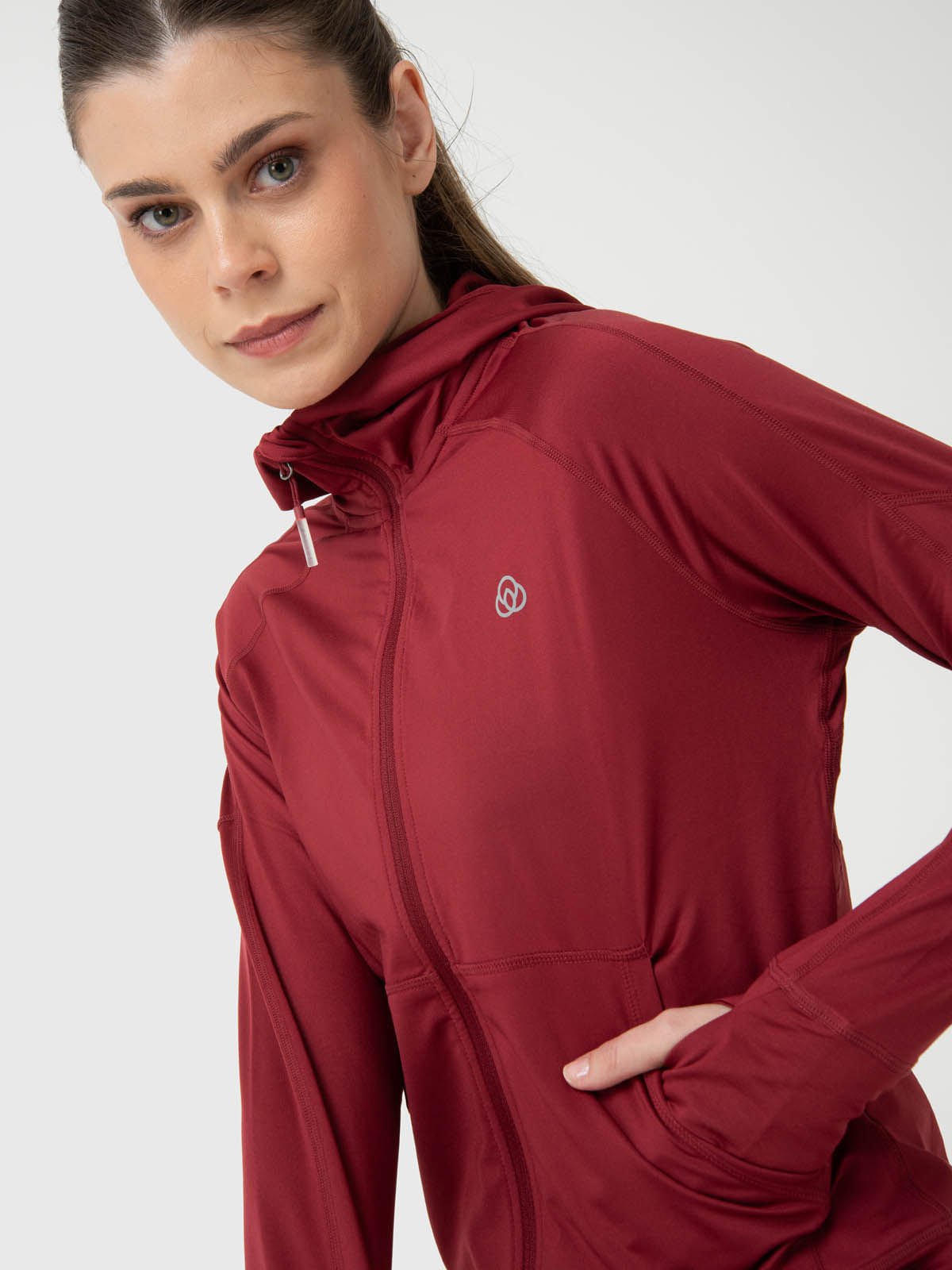 Hoodie Full Zipper Para Mujer Full Zip Hood Warmer Rojo Bsoul