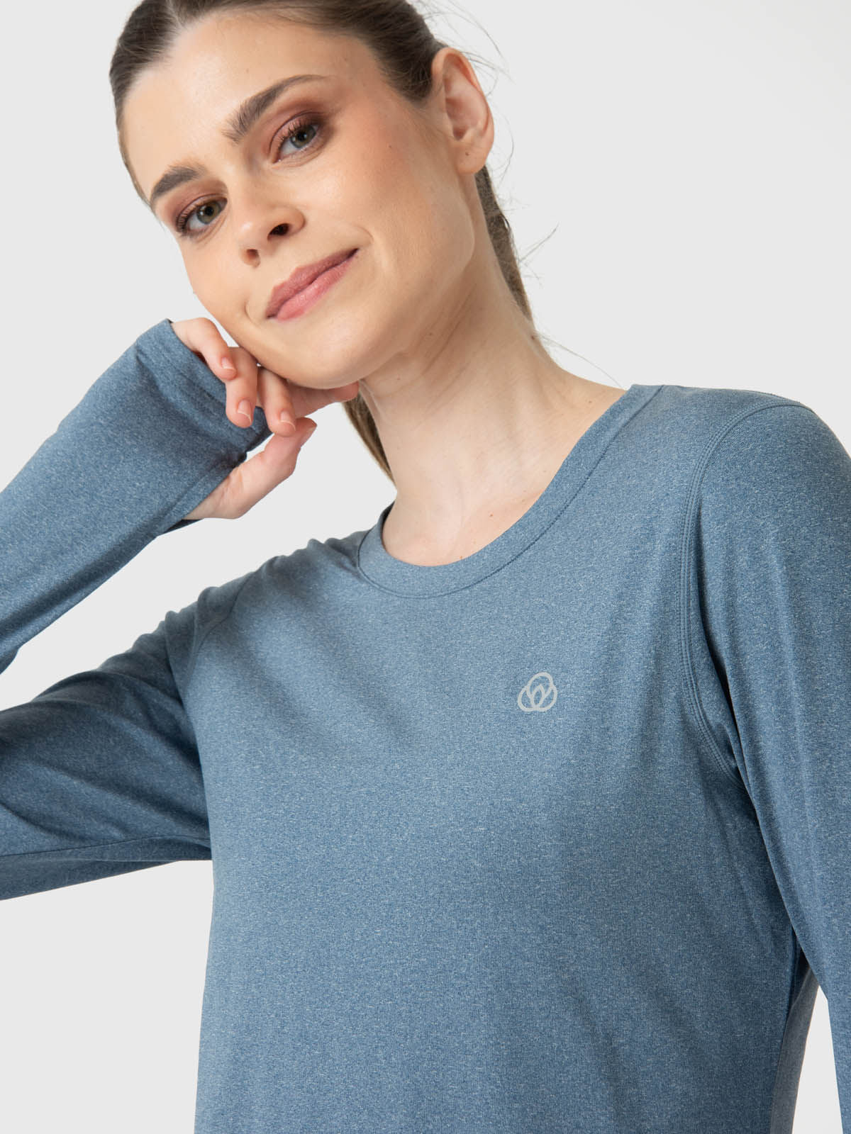 Polo Manga Larga Para Mujer First Layer Azul Bsoul