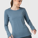 Polo Manga Larga Para Mujer First Layer Azul Bsoul