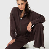 Polera Para Mujer Modal Full Zip Aloe Marrón Bsoul