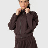 Polera Para Mujer Modal Full Zip Aloe Marrón Bsoul