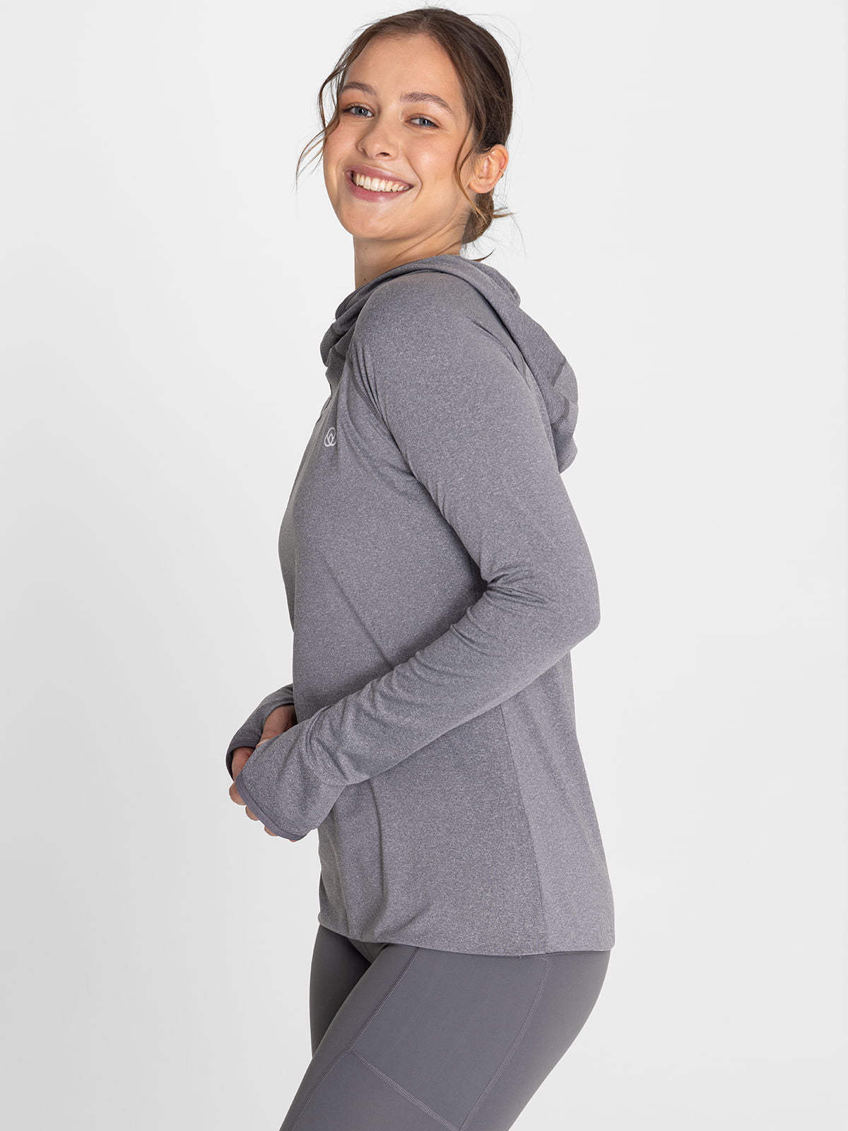 Hoodie Para Mujer  Warmer Lucia Gris Bsoul