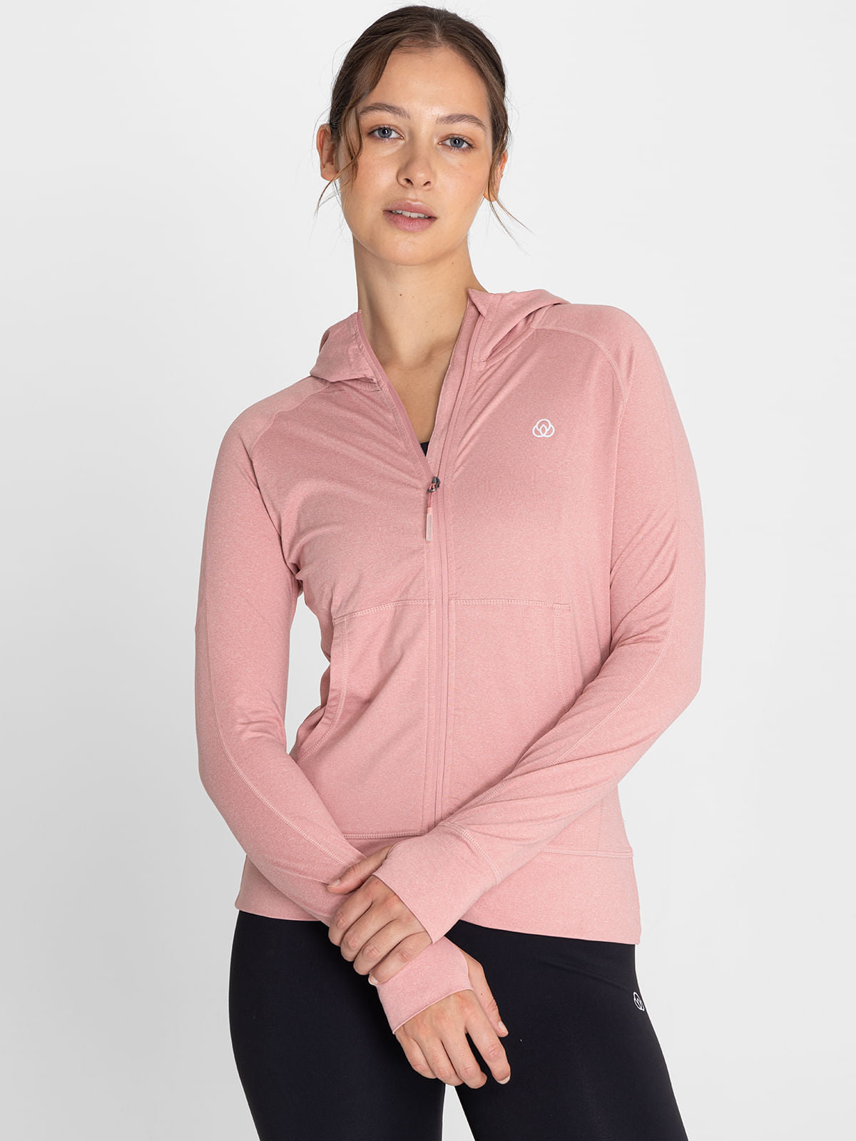 Hoodie Full Zipper Para Mujer  Warmer Rosado Bsoul