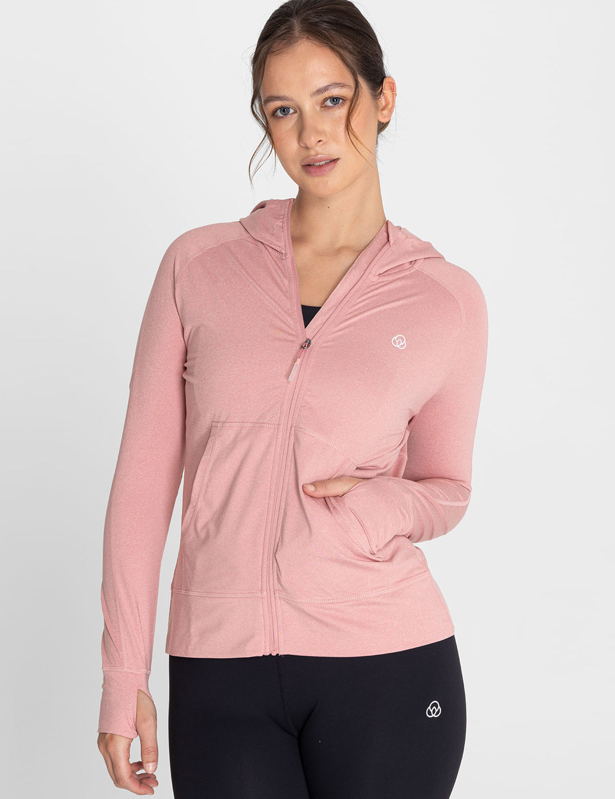 Hoodie Full Zipper Para Mujer  Warmer Rosado Bsoul