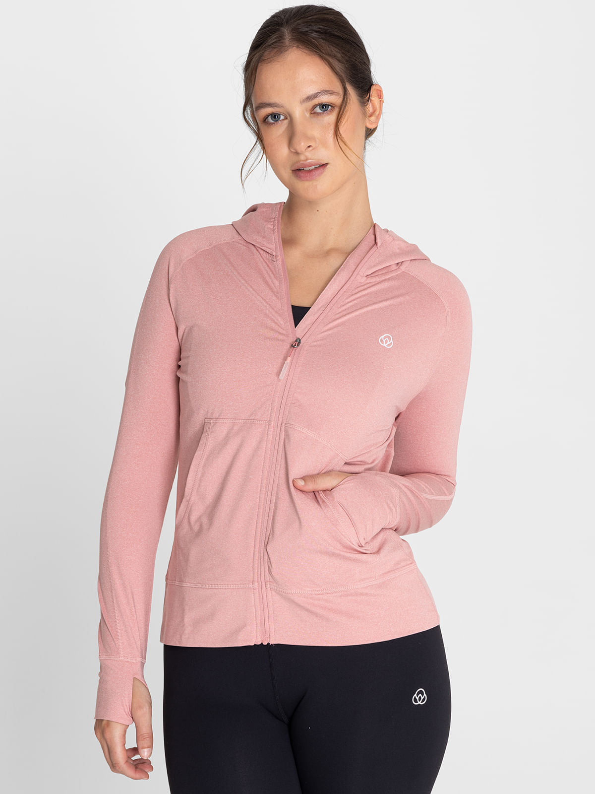 Hoodie Full Zipper Para Mujer  Warmer Rosado Bsoul