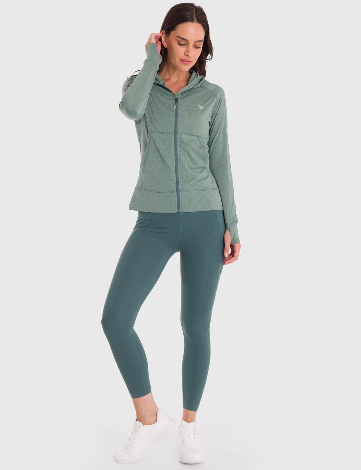 Hoodie Para Mujer Full Zip Warmer Verde Bsoul