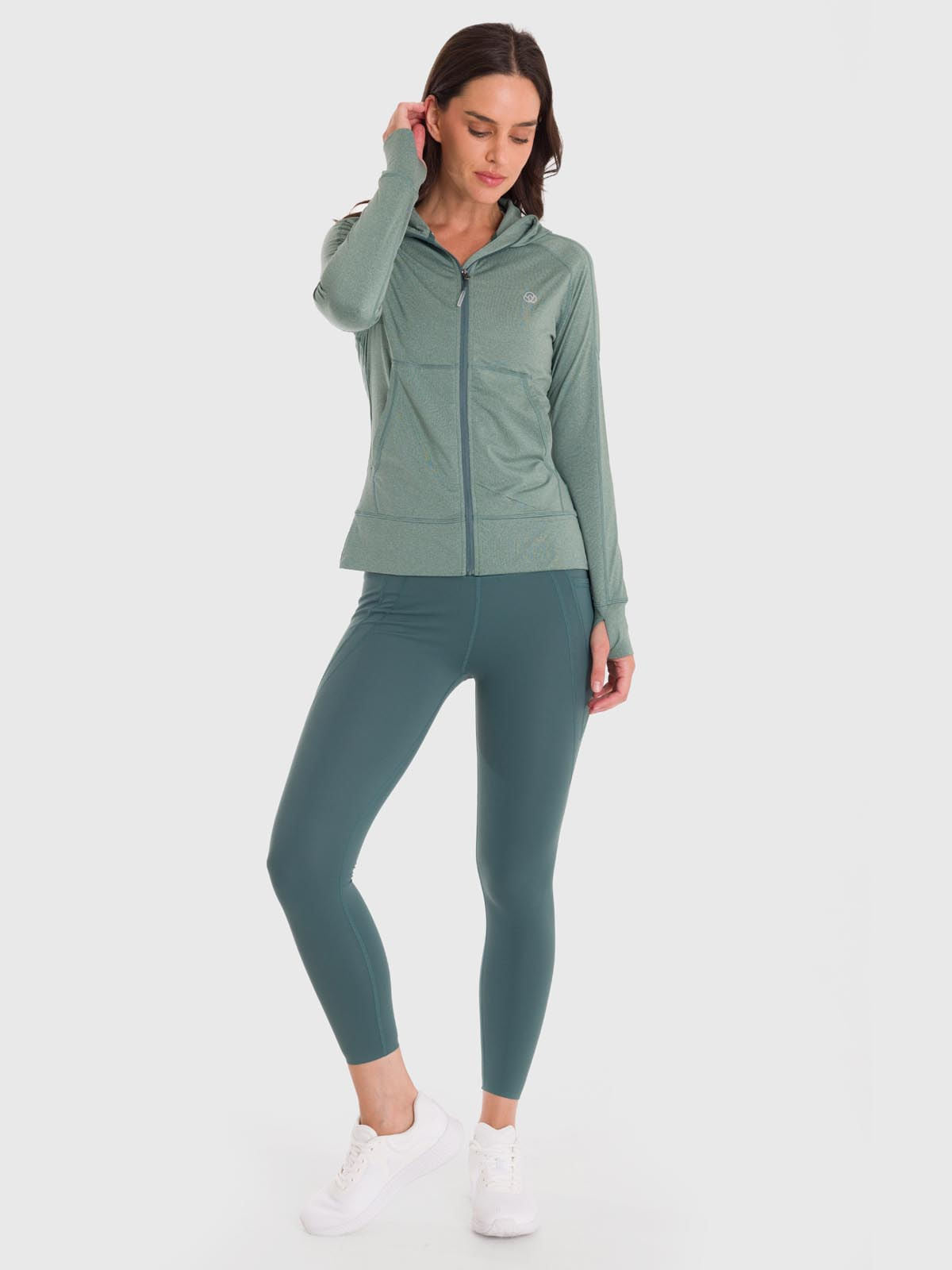 Hoodie Para Mujer Full Zip Warmer Verde Bsoul