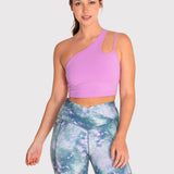 Bra Para Mujer Deportivo One Shoulder Crop Morado Bsoul
