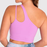 Bra Para Mujer Deportivo One Shoulder Crop Morado Bsoul