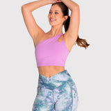 Bra Para Mujer Deportivo One Shoulder Crop Morado Bsoul