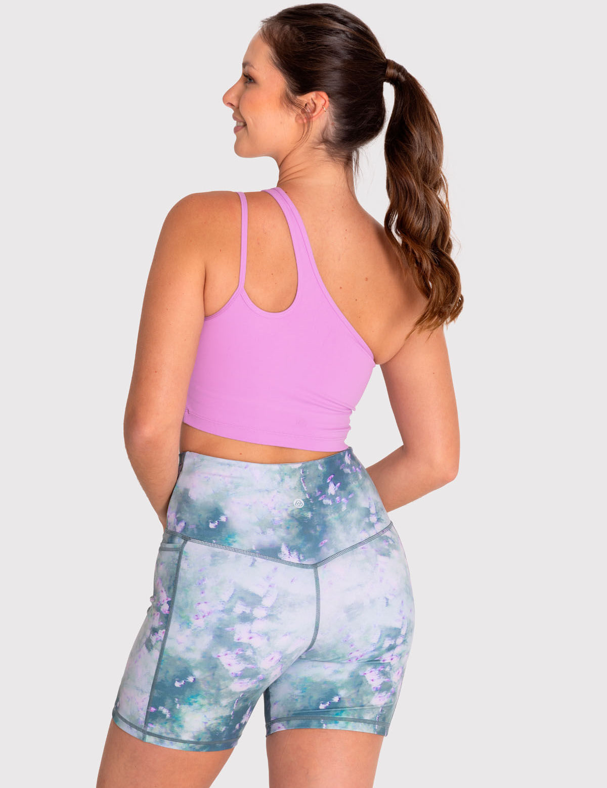 Bra Para Mujer Deportivo One Shoulder Crop Morado Bsoul