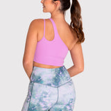 Bra Para Mujer Deportivo One Shoulder Crop Morado Bsoul