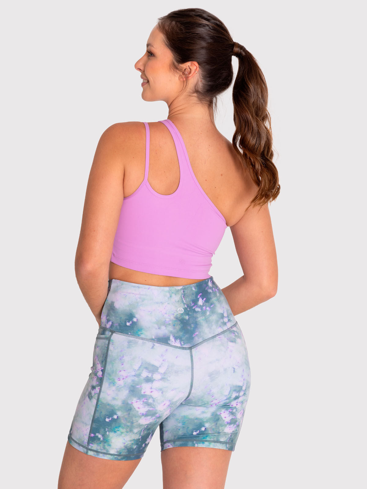 Bra Para Mujer Deportivo One Shoulder Crop Morado Bsoul